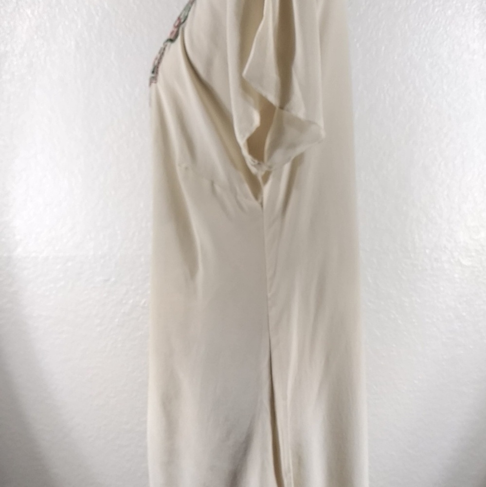 4 Love and Liberty by Johnny Was Cross stitching Silk Tunic M NWT - Picture 3 of 5